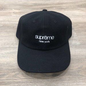 Supreme Waxed Wool 6-Panel Black  (FW22)
